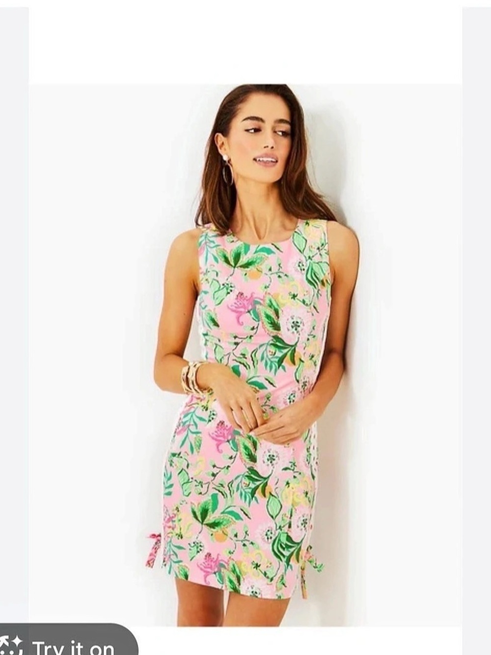Lilly Pulitzer UPF 50+ Del Rey Shift Dress Pink & Green